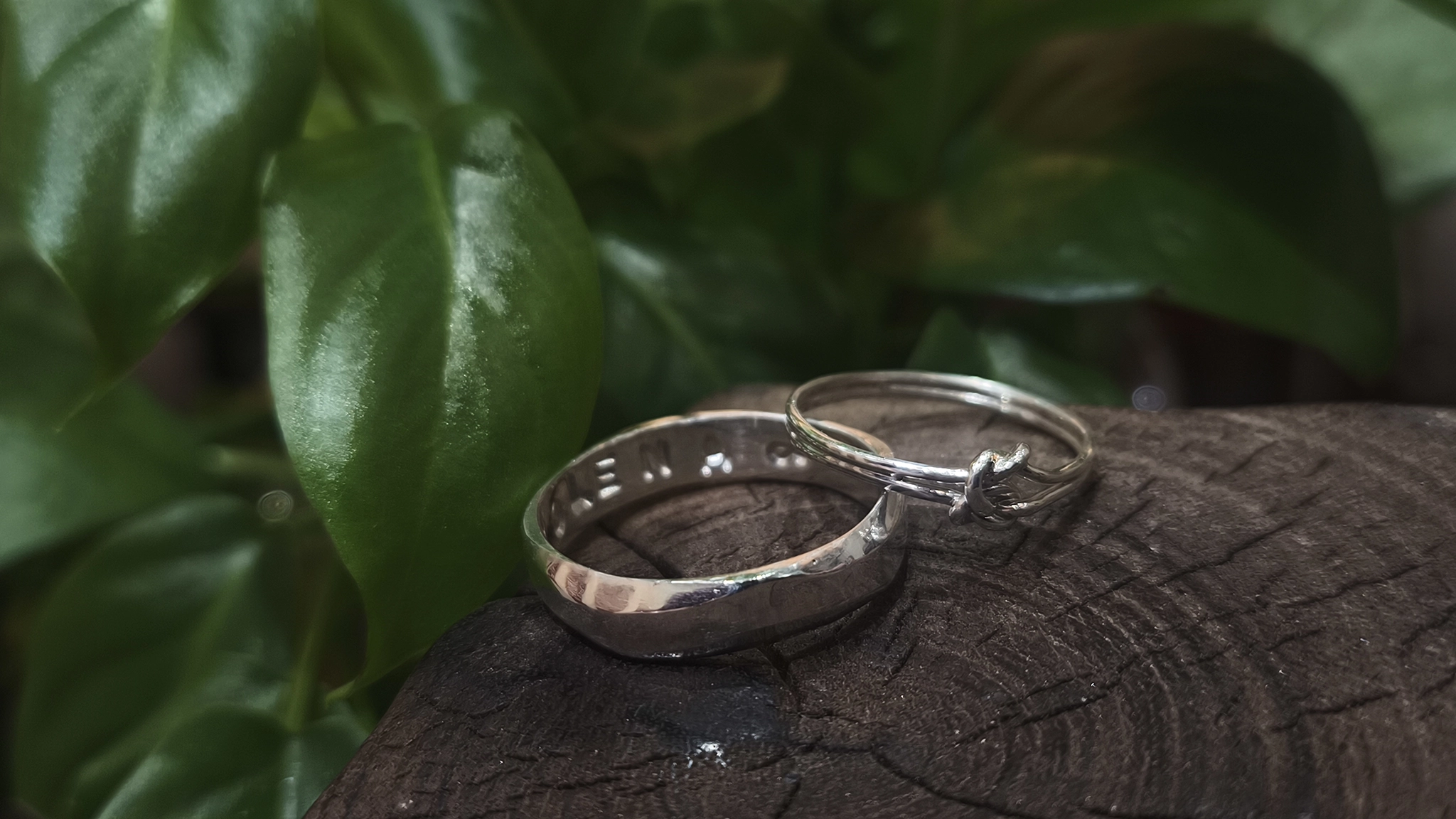 Ddreamer Jewelry Workshops A Double Knot Silver Ring Case Study Finished handmade rings they made for each other